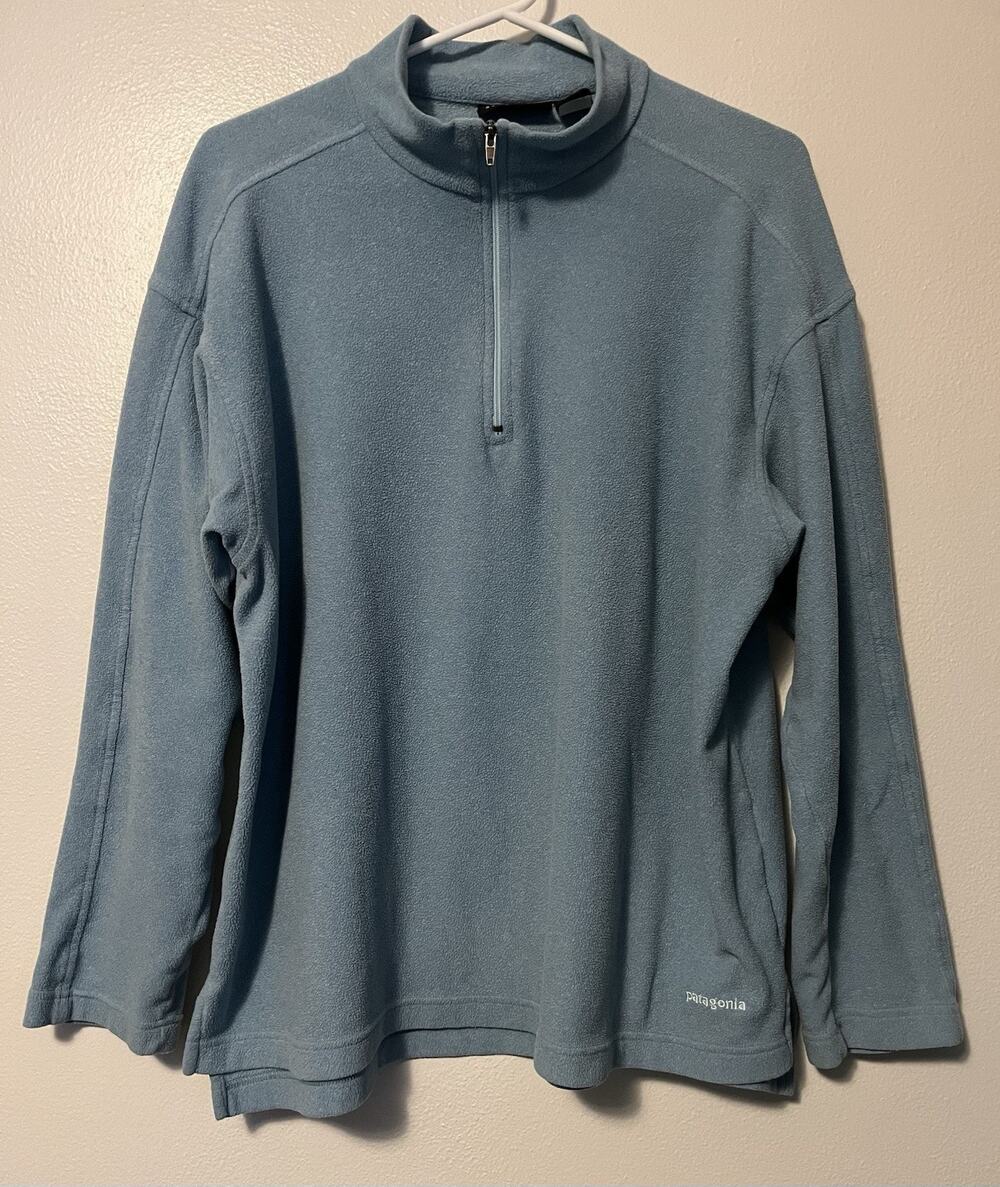 Patagonia Synchilla Fleece Sweater Women Large Teal 1/4 Zip Lightweight